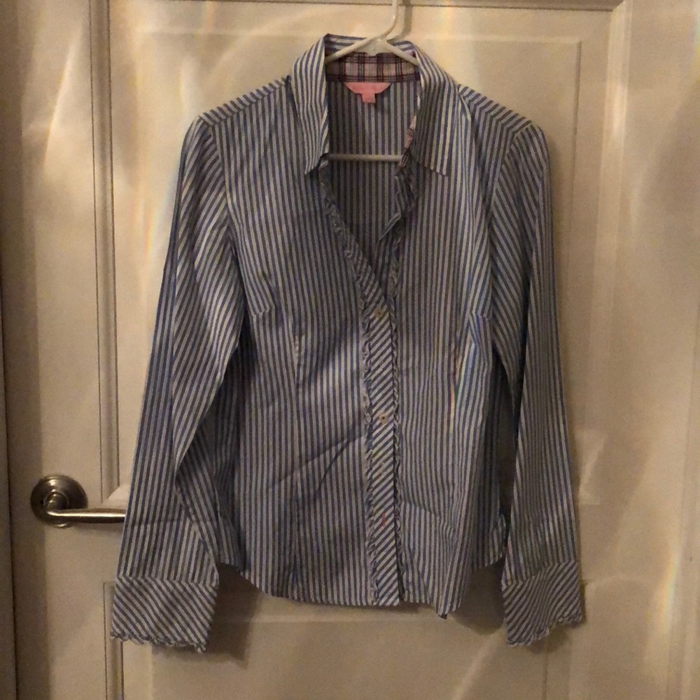 Lilly Pulitzer Ruffle Button Down - Picture 2 of 5